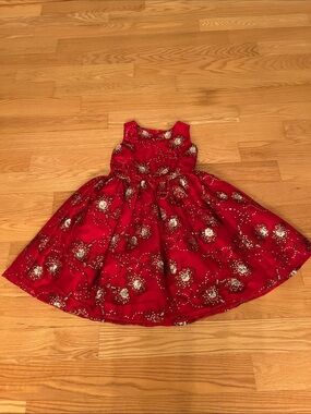 Chasing Fireflies Red Floral Sparkle Party Dress
